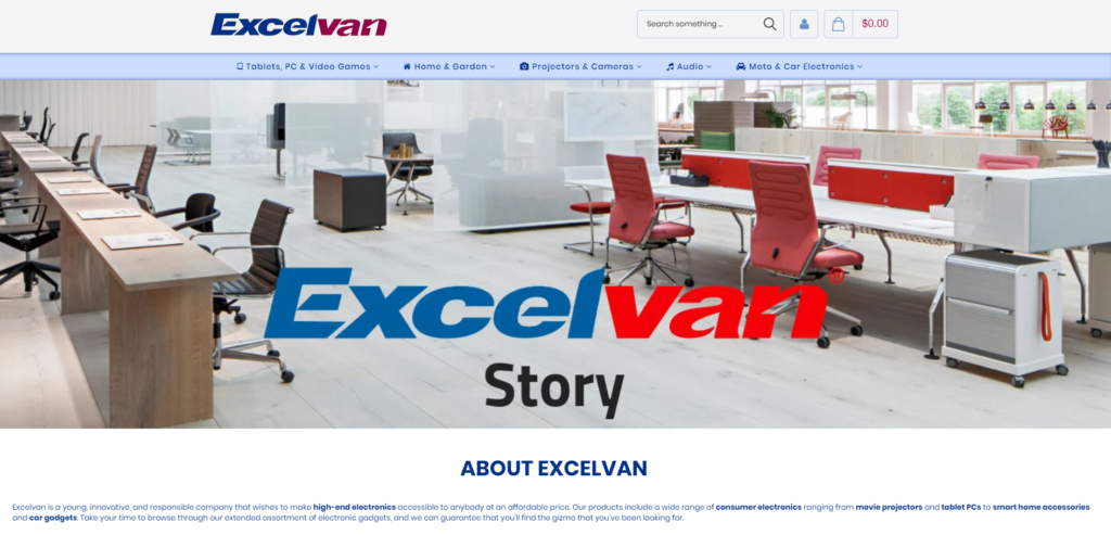 Excelvanの会社ホームページ