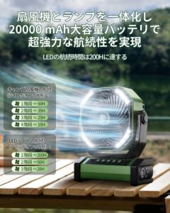 Socoolfanキャンプ扇風機